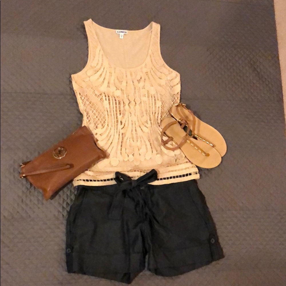 Express Metallic Gold Racerback Tank